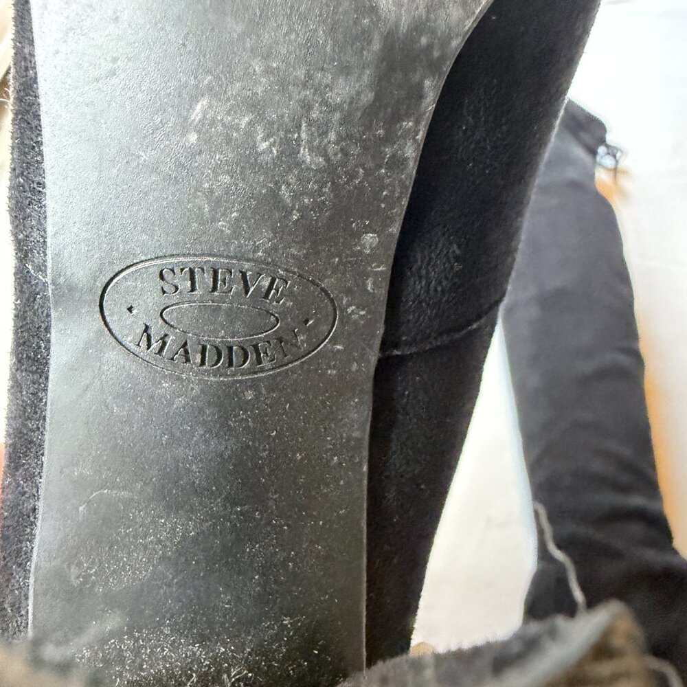 Steve Madden Over The Knee Black Boots Size 8M - Picture 10 of 11